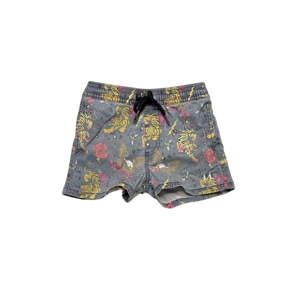 Beau Hudson Tiger Gray Swim Shorts Trunks Toddler 3 Tattoo Beach Poolcore